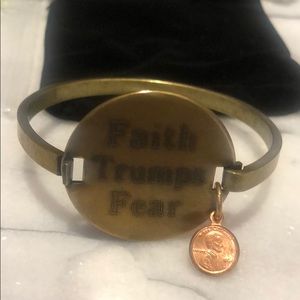 “Faith Trumps Fear” Lucky Penny Bracelet,NWT
